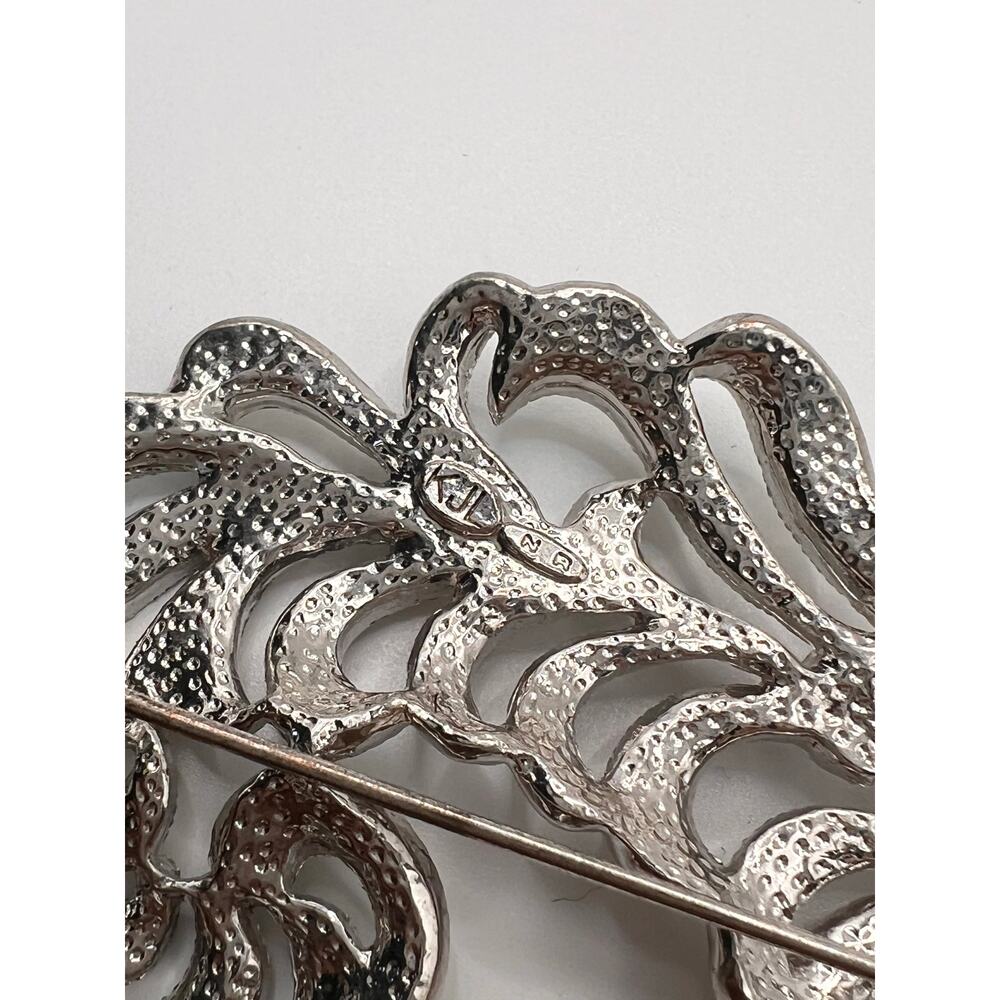 Vintage KJL (Kenneth J Lane) rhinestone feather brooch for Nina Ricci - Picture 3 of 6